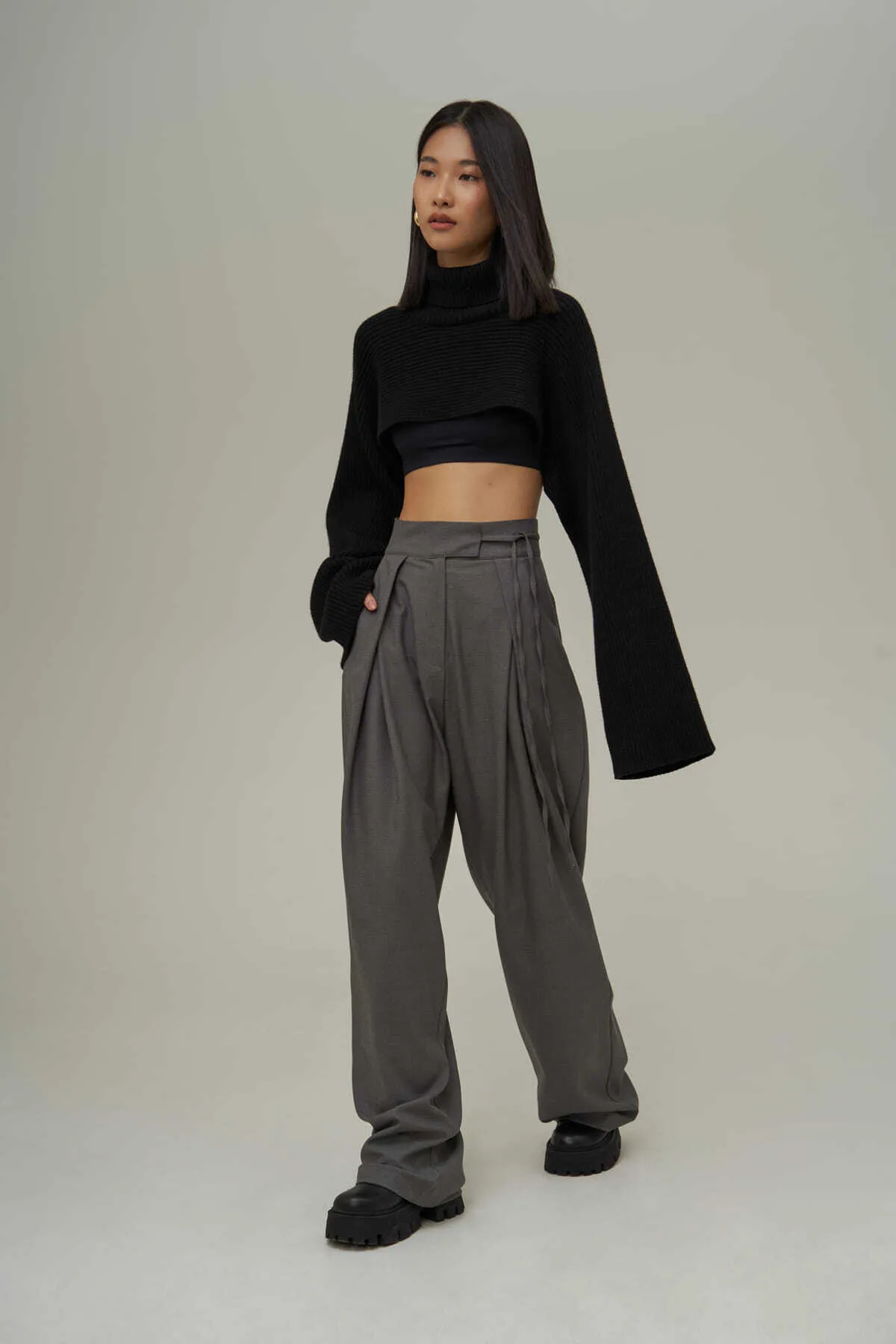 MAİ COLLECTİON  Carmen Palazzo Dunkelgeräucherte Hose