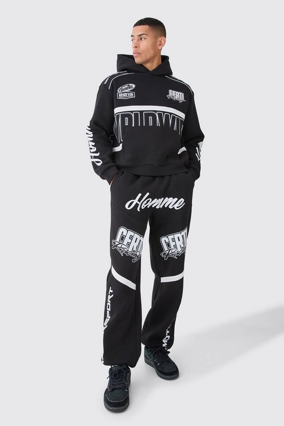 Oversize Jogginghose mit Moto-Applique