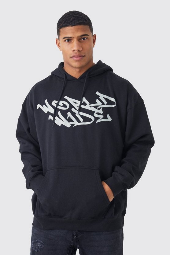 Oversize Hoodie mit Worldwide-Print