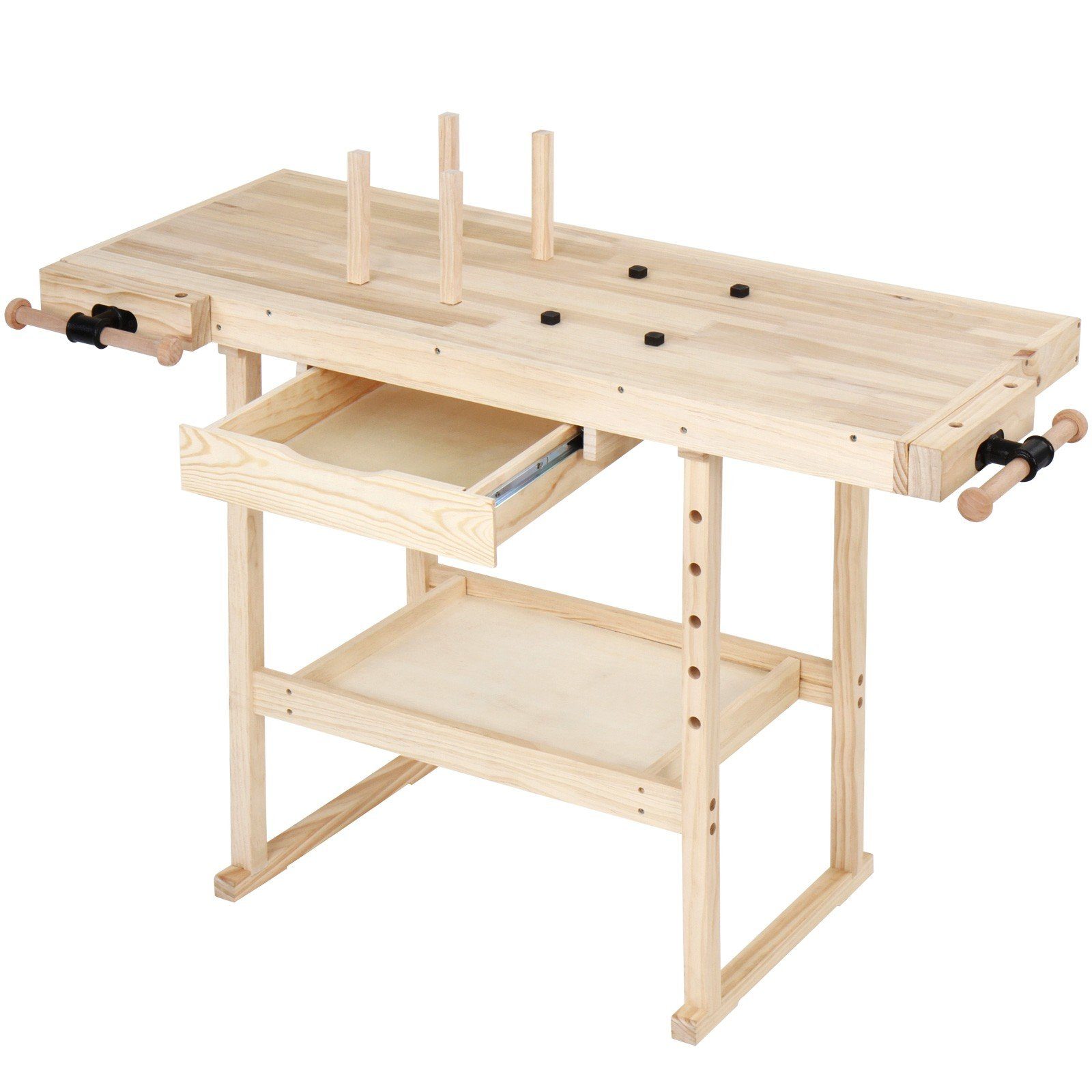 TIMBERTECH Hobelbank Holz Werktisch Arbeitstisch Hobelbank Werkstatt Schublade