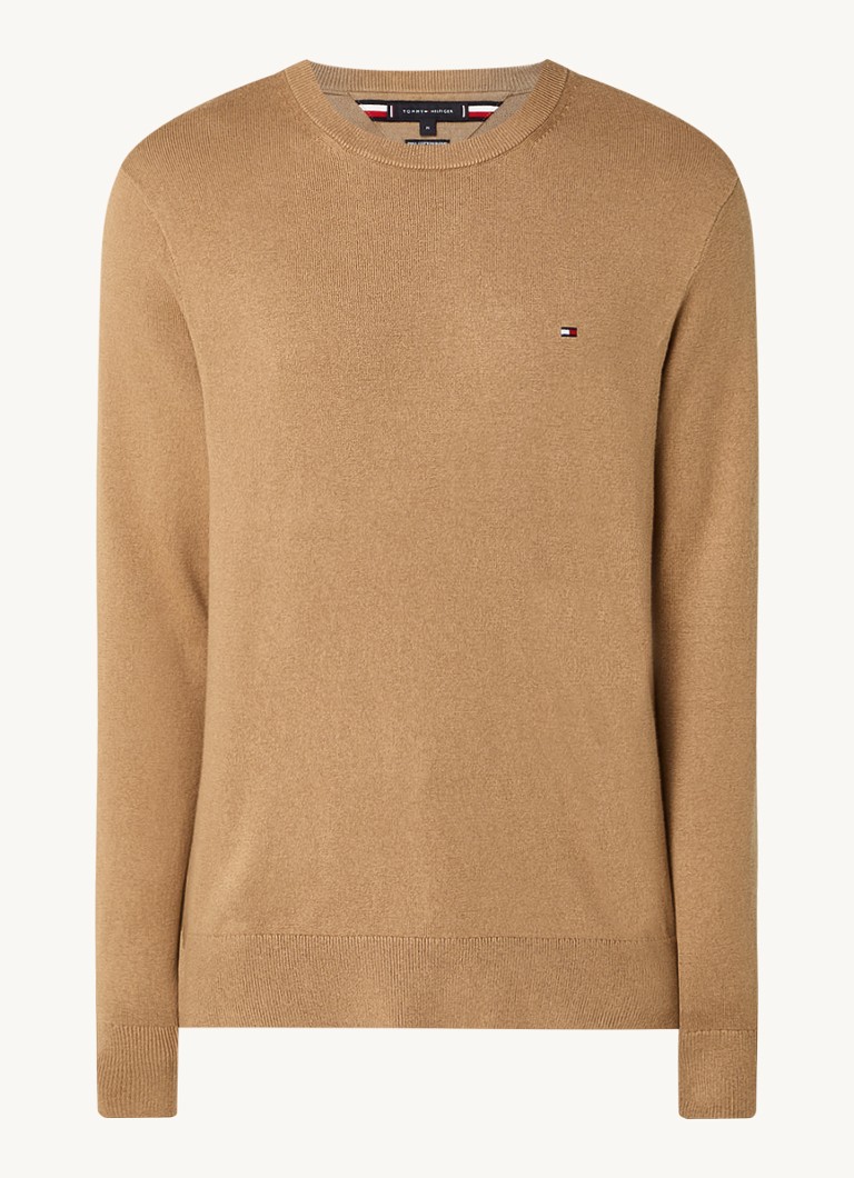 Tommy Hilfiger Fine-knit cashmere blend pullover with logo embroidery