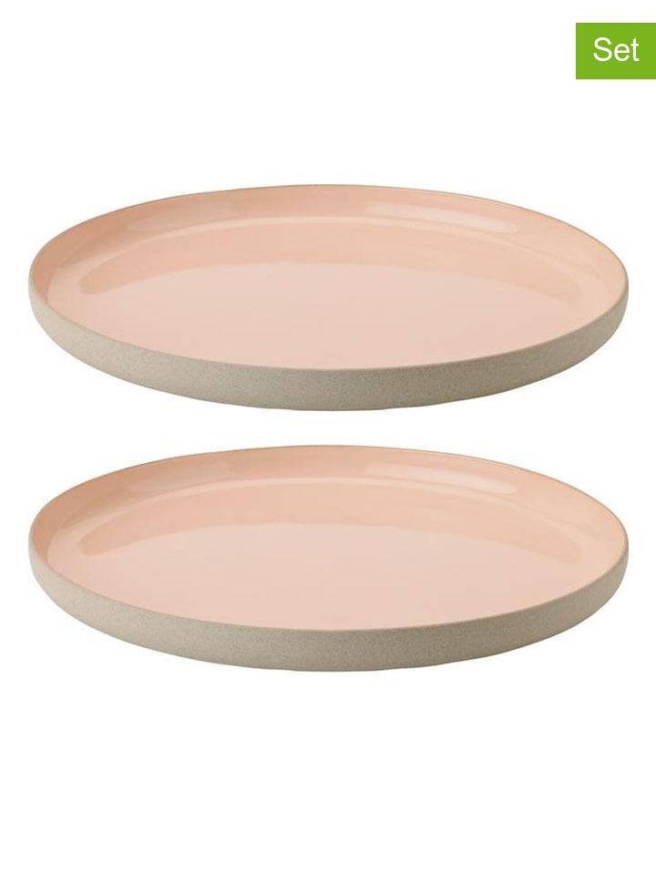 Stelton 2er-Set: Speiseteller ''Emma'' in Beige/ Rosa - Ø 24 cm günstig kaufen onesize