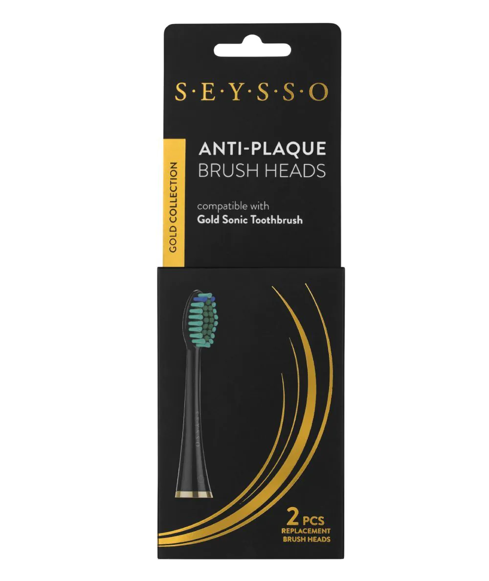 „Seysso Gold Black“ ultragarsinės dantų šepetėlio galvutės nuo apnašų
