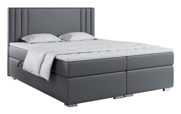 MKS MEBLE Boxspringbett NYJA, Doppelbett mit Multipocket-Matratze und Topper