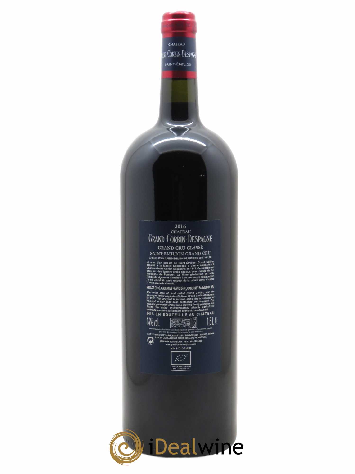 Château Grand Corbin Despagne Grand Cru Classé  2016 - Lot de 1 Magnum