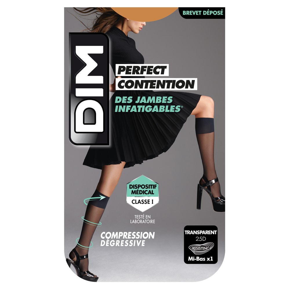 DIM Mi-Bas de Contention Transparents Mi-Bas