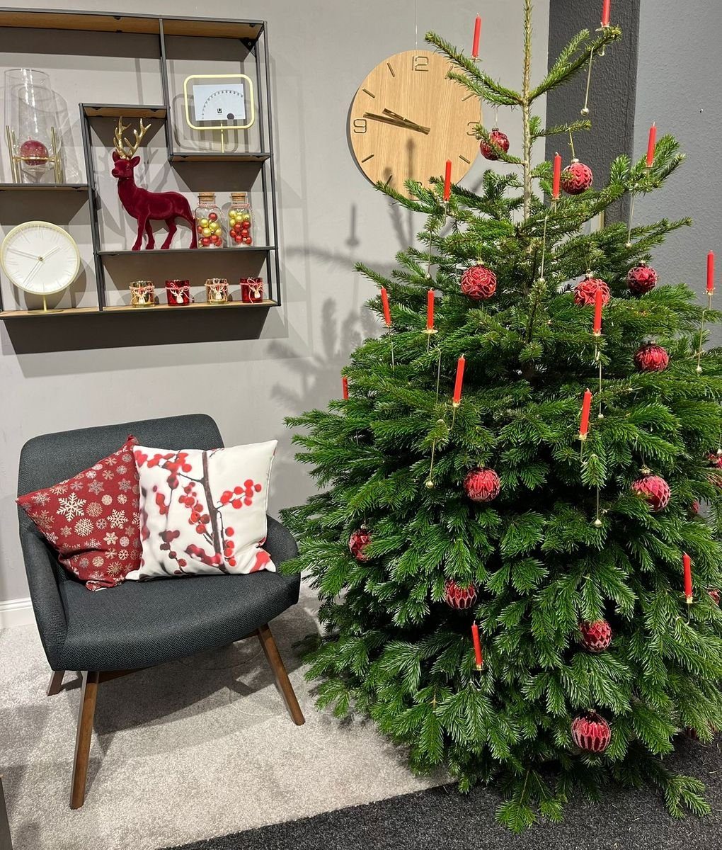 hdg Christbaumschmuck Baumkerzenhalter Balancehalter gold glänzend für Weihnachtsbaum, Pendelhalter 6 Stück im Schmuckkarton