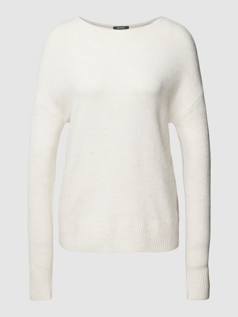 Strickpullover in melierter Optik in flieder
