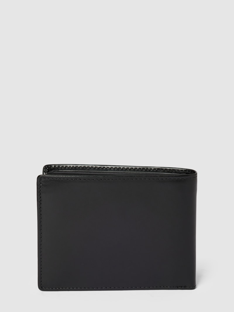 Portemonnaie mit Label-Details Modell 'Romano' in schwarz