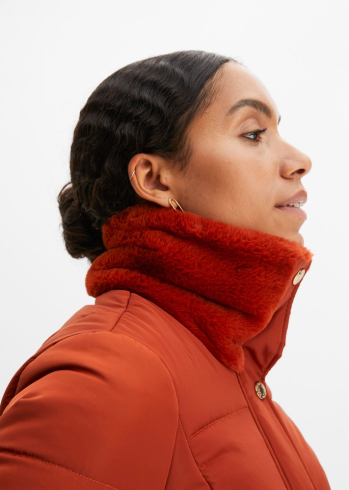 Steppjacke mit Fellimitatbesatz
