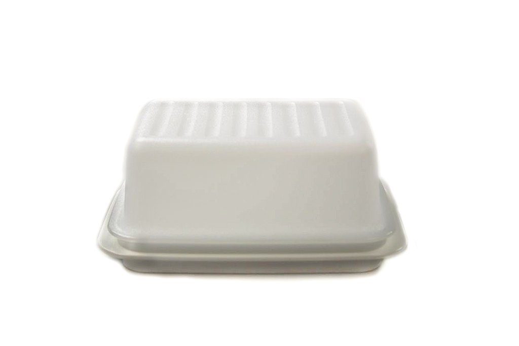 TUPPERWARE Brotkasten Butterdose Butterschatz weiß + SPÜLTUCH