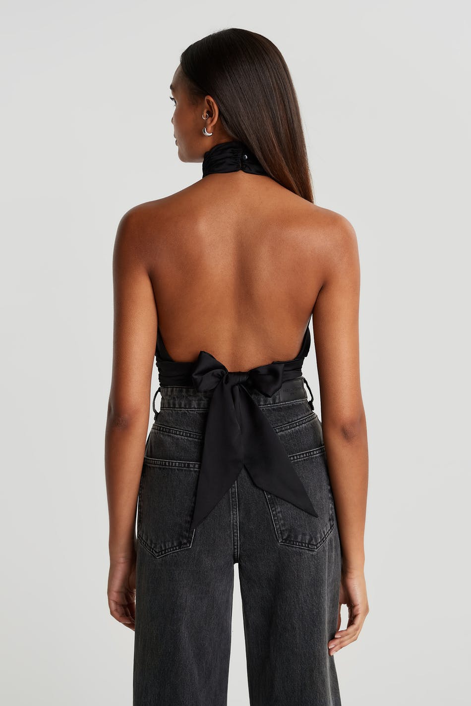Satin tie back top
