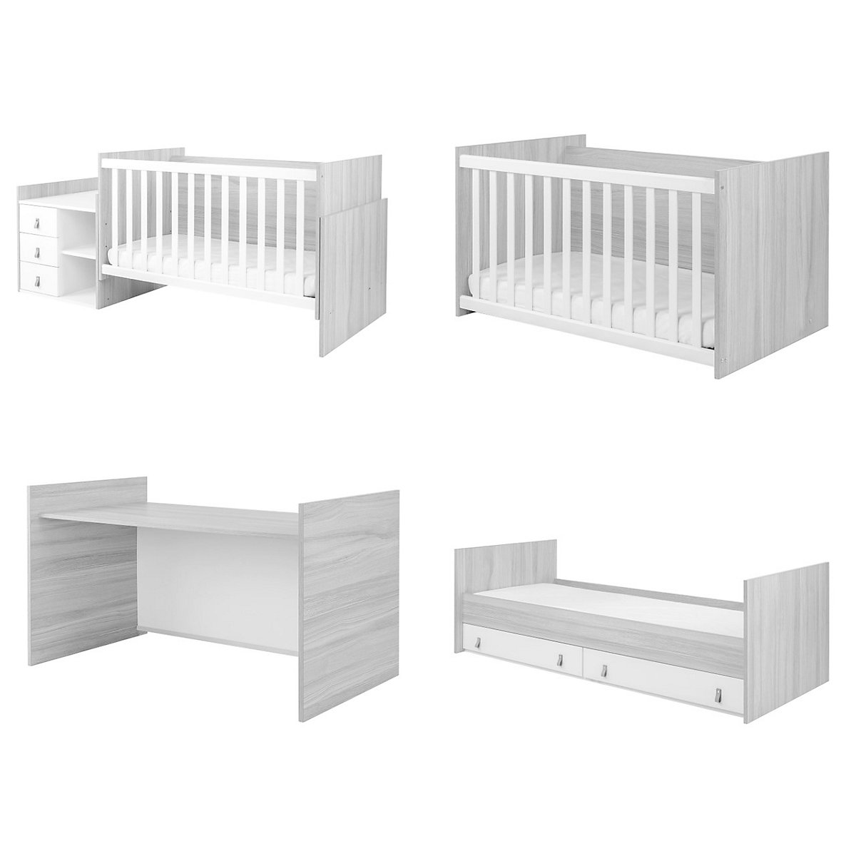 Babybett Lorena 4 in 1 Kommode Gitterbetten