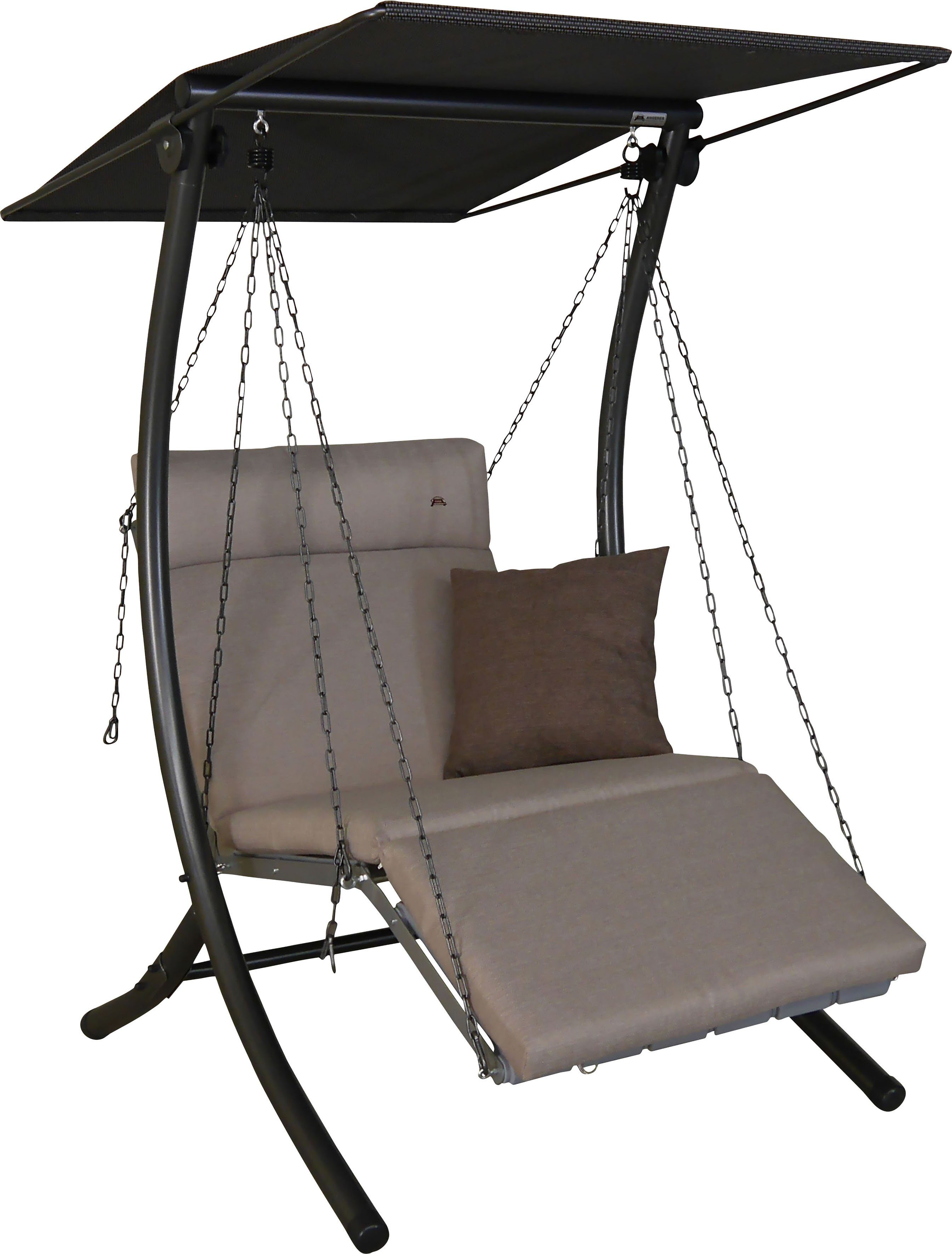 Angerer Freizeitmöbel Hollywoodschaukel Luxus Smart sand, 1-Sitzer, Bettfunktion, BxTxH: 100x145x160 cm