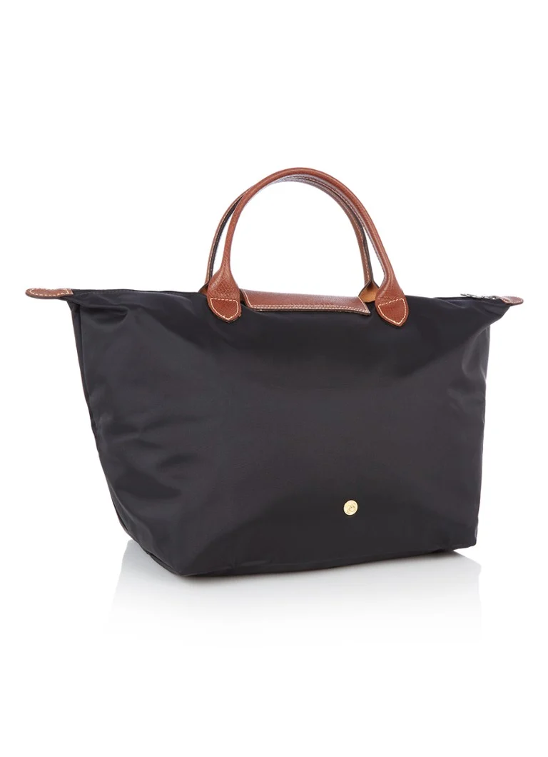 Τσάντα Longchamp Le Pliage μέγεθος M με δερμάτινες λεπτομέρειες