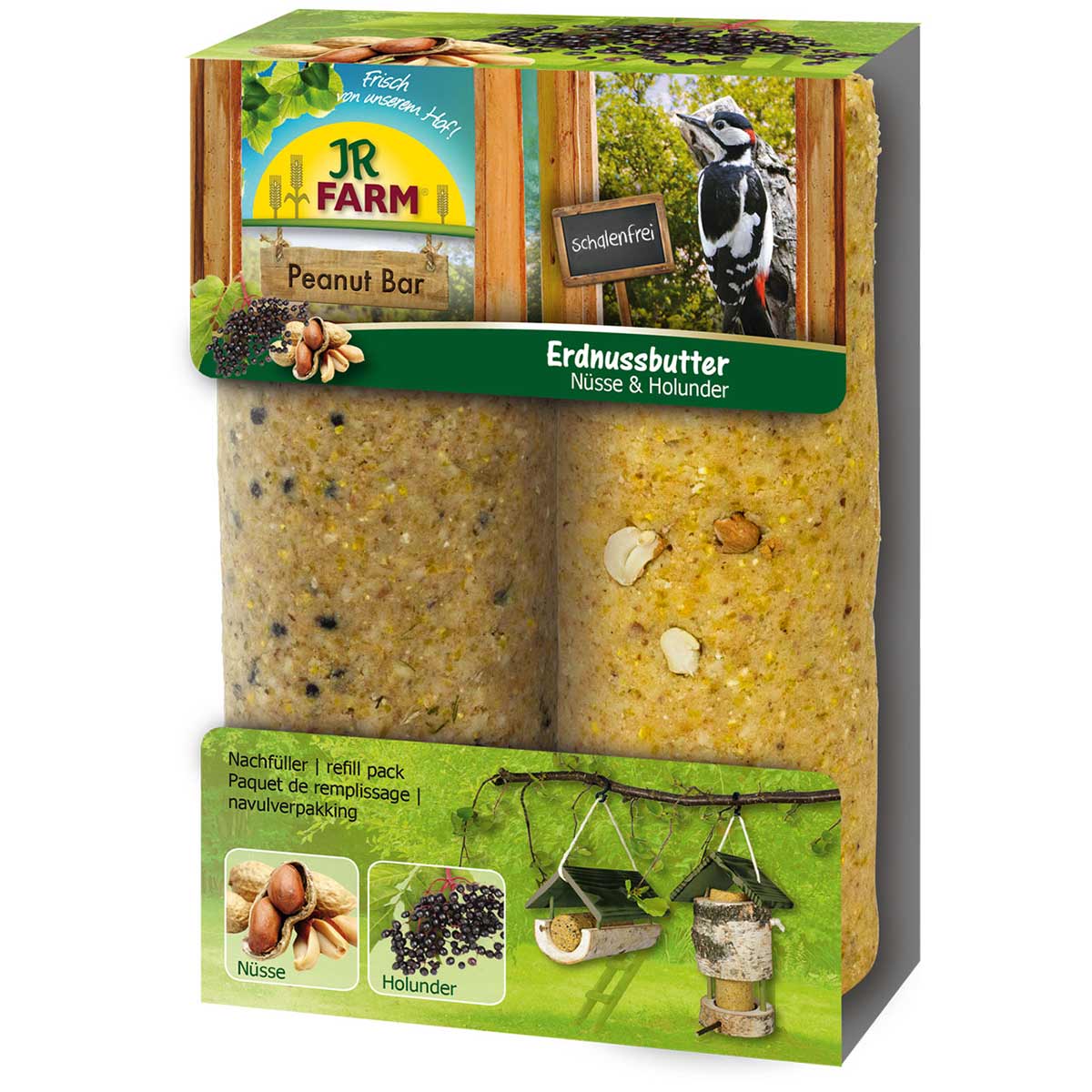 JR Farm Peanut Bar 2er Pack Nüsse & Holunder 700g