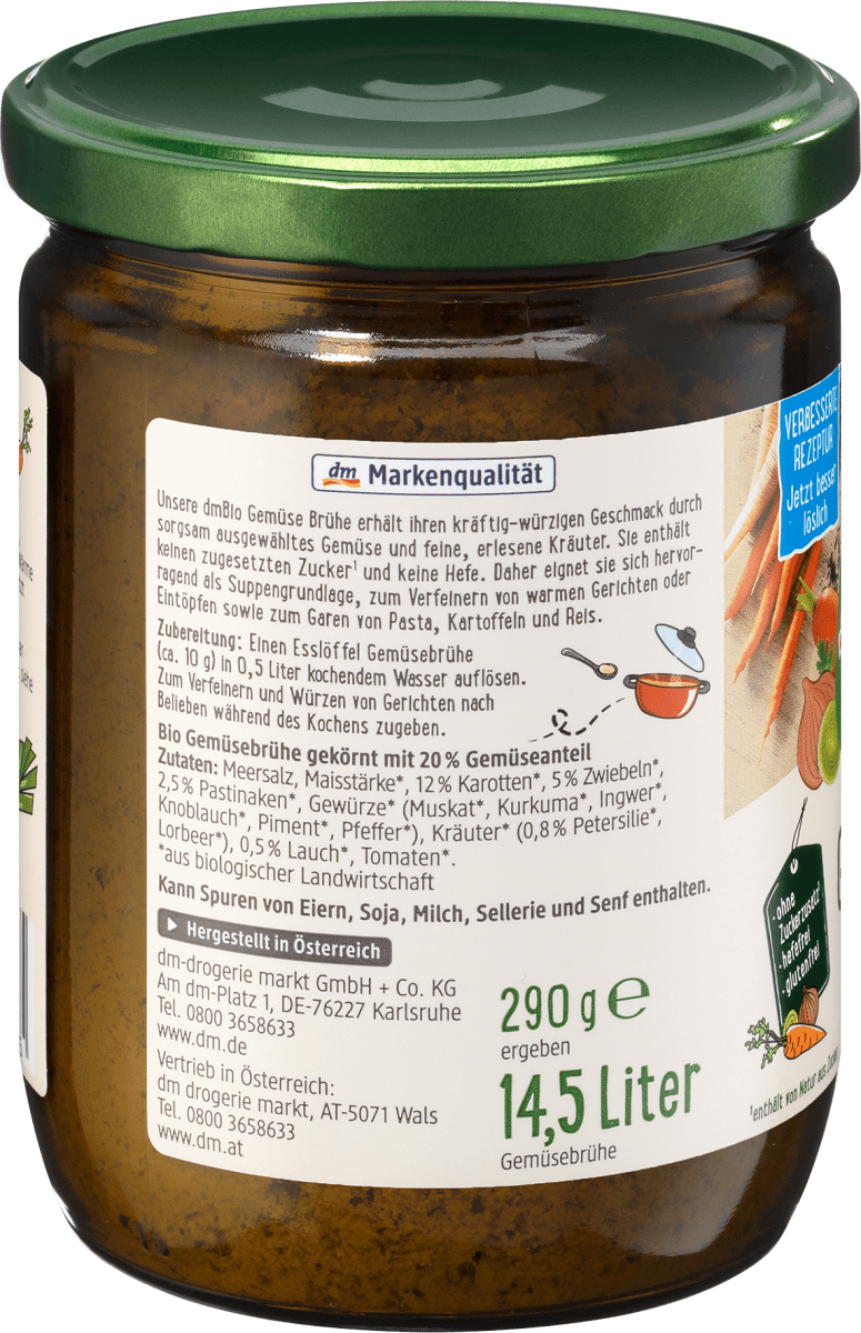 Gemüsebrühe, glutenfrei, 290 g
