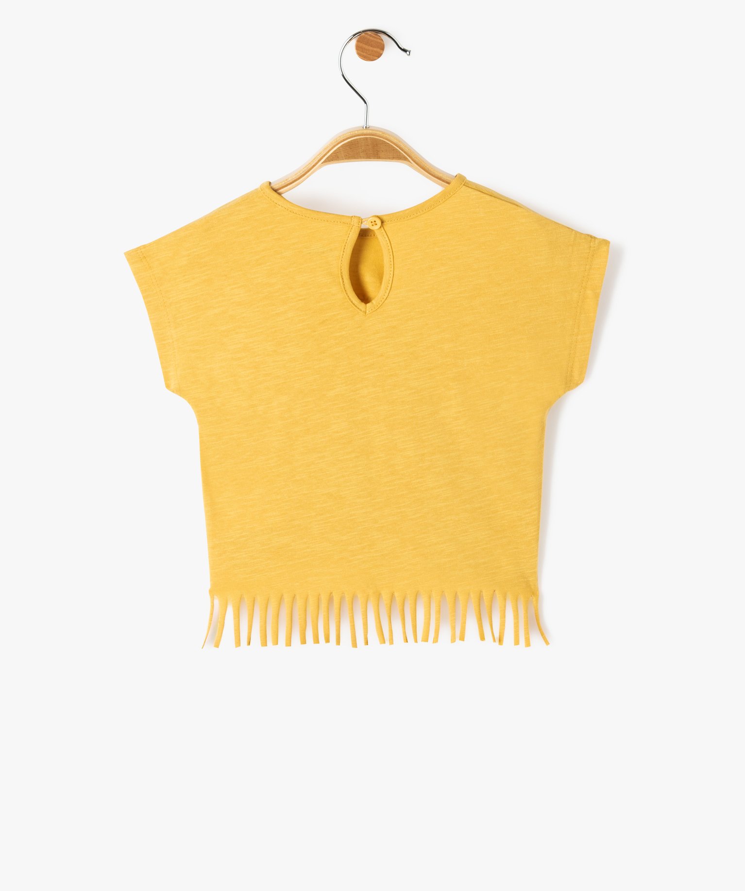 Tee-shirt bébé fille à franges et manches courtes jaune | GEMO