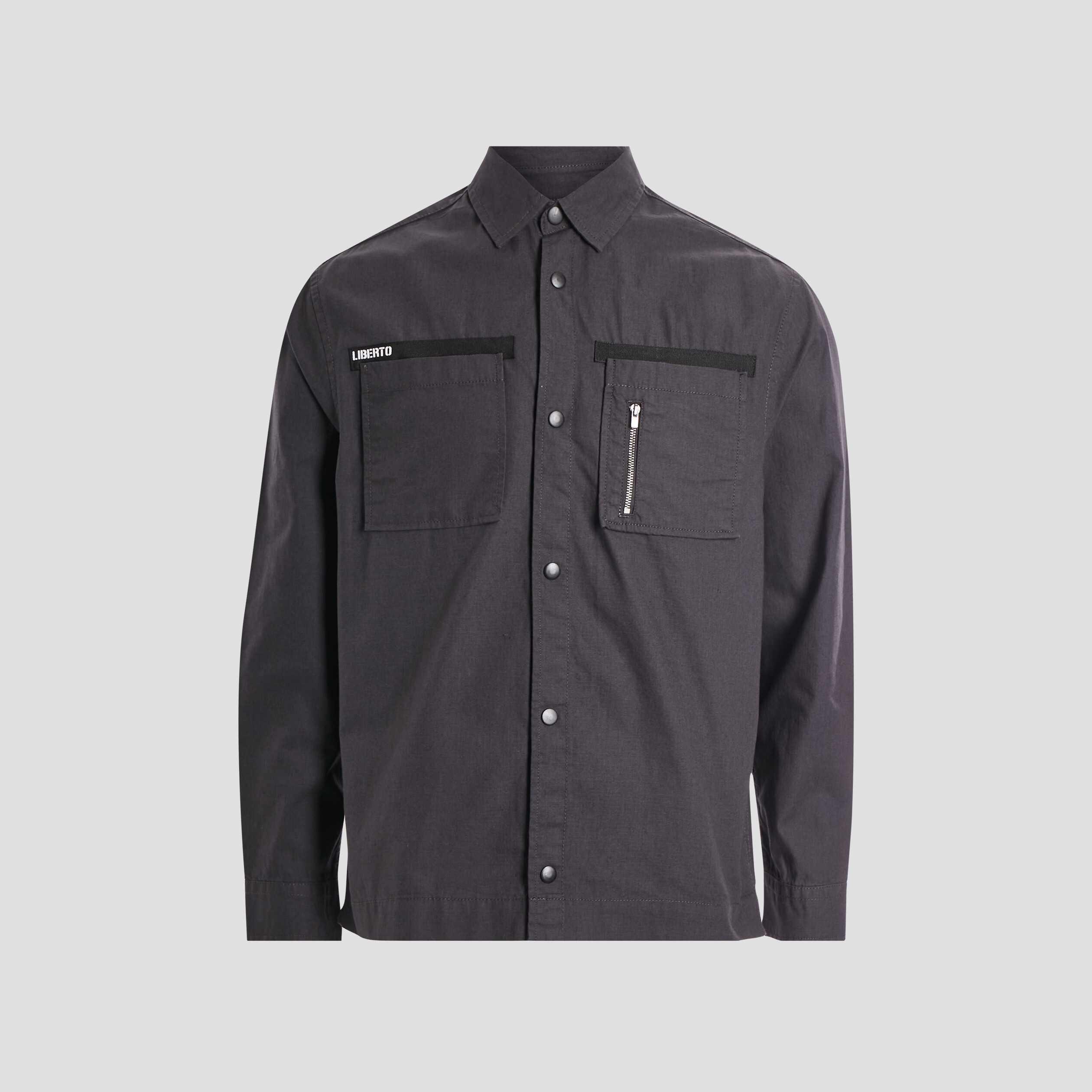 Chemise manches longues détail zippé gris foncé homme | La Halle