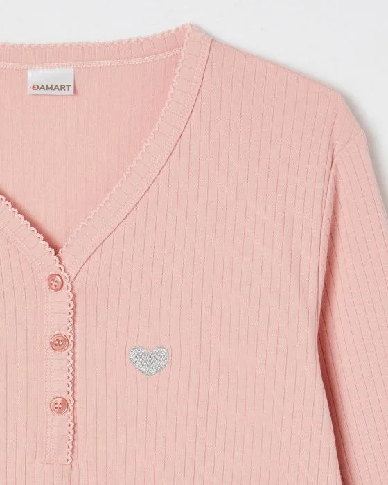 Pyjama maille interlock côtelée douce et souple