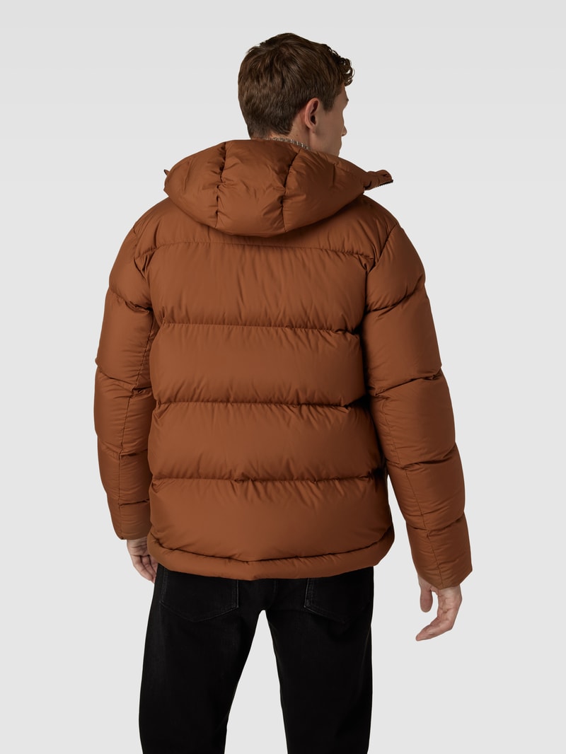 Daunenjacke mit Kapuze Modell 'Rivel' in mittelbraun