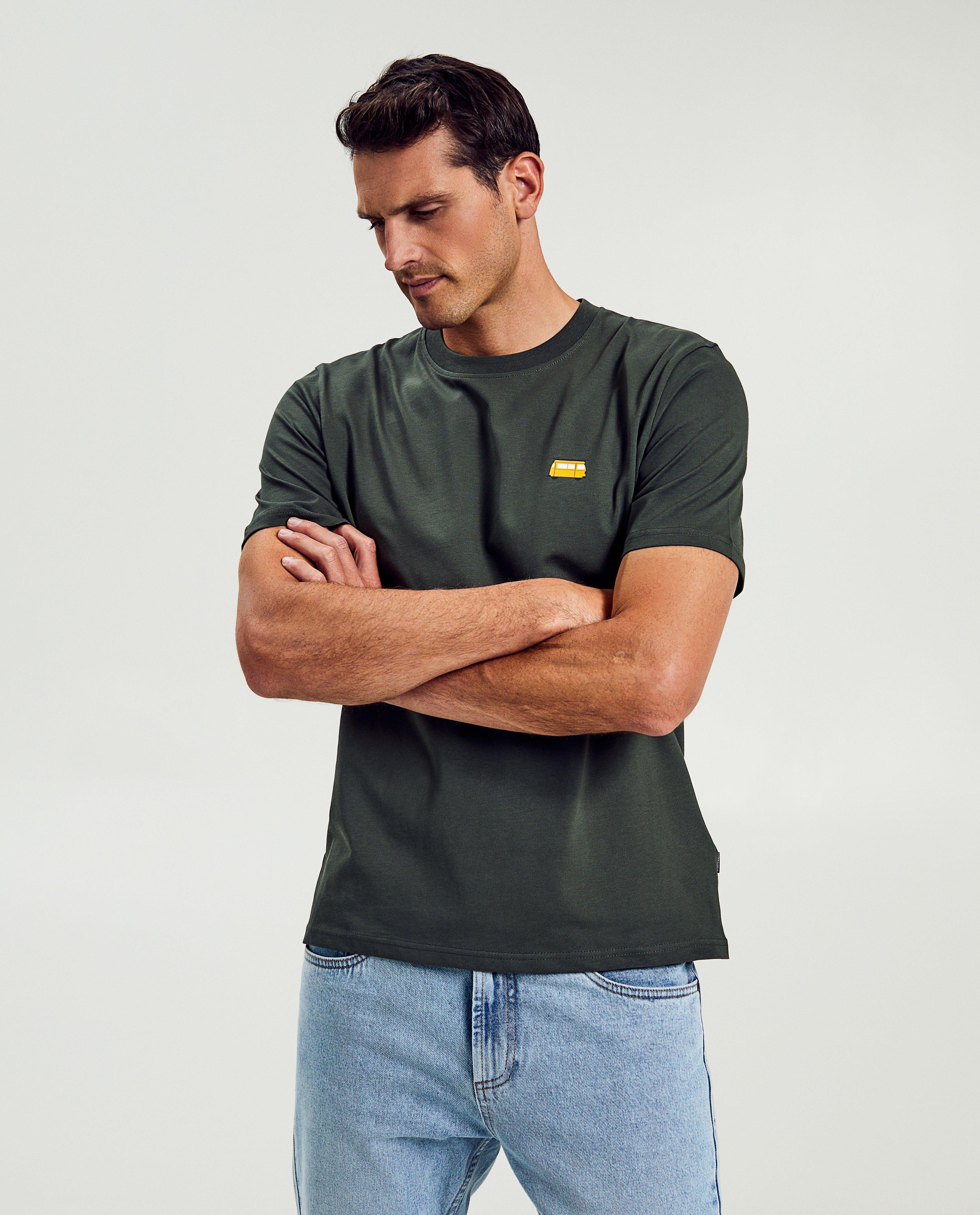 Tricou Quarterback cu imprimeu kaki pe spate