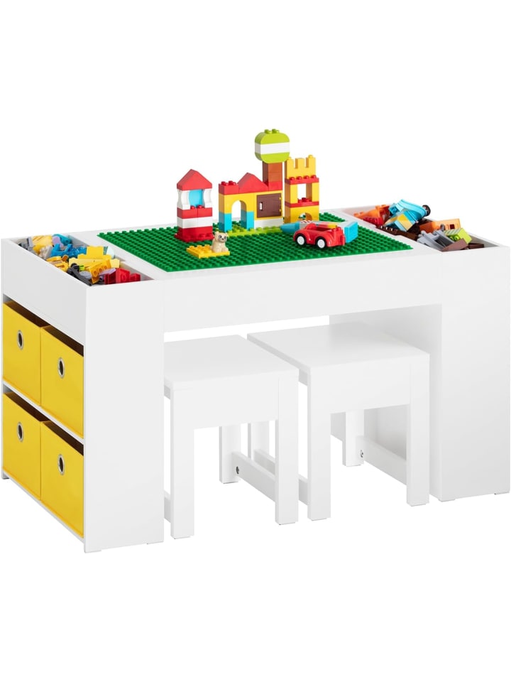 SoBuy 3-teilig Set Kindertisch in Weiß - (B)87 x (H)50 x (T)50cm günstig kaufen onesize