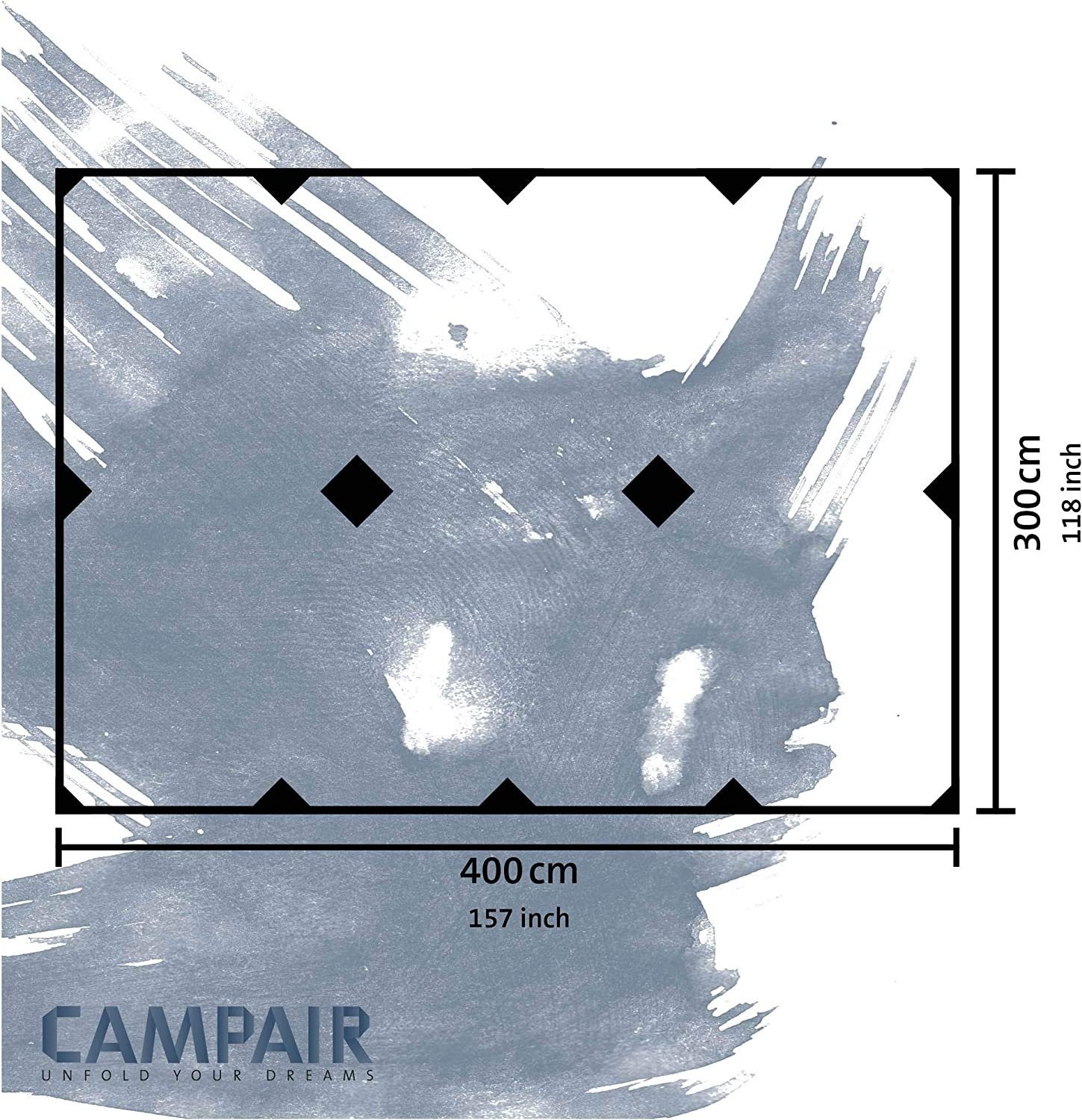 CAMPAIR Tarp-Zelt Sonnenschutz Plane, Personen: 6, robustes Gewebe, UV Schutz, 300x400 cm