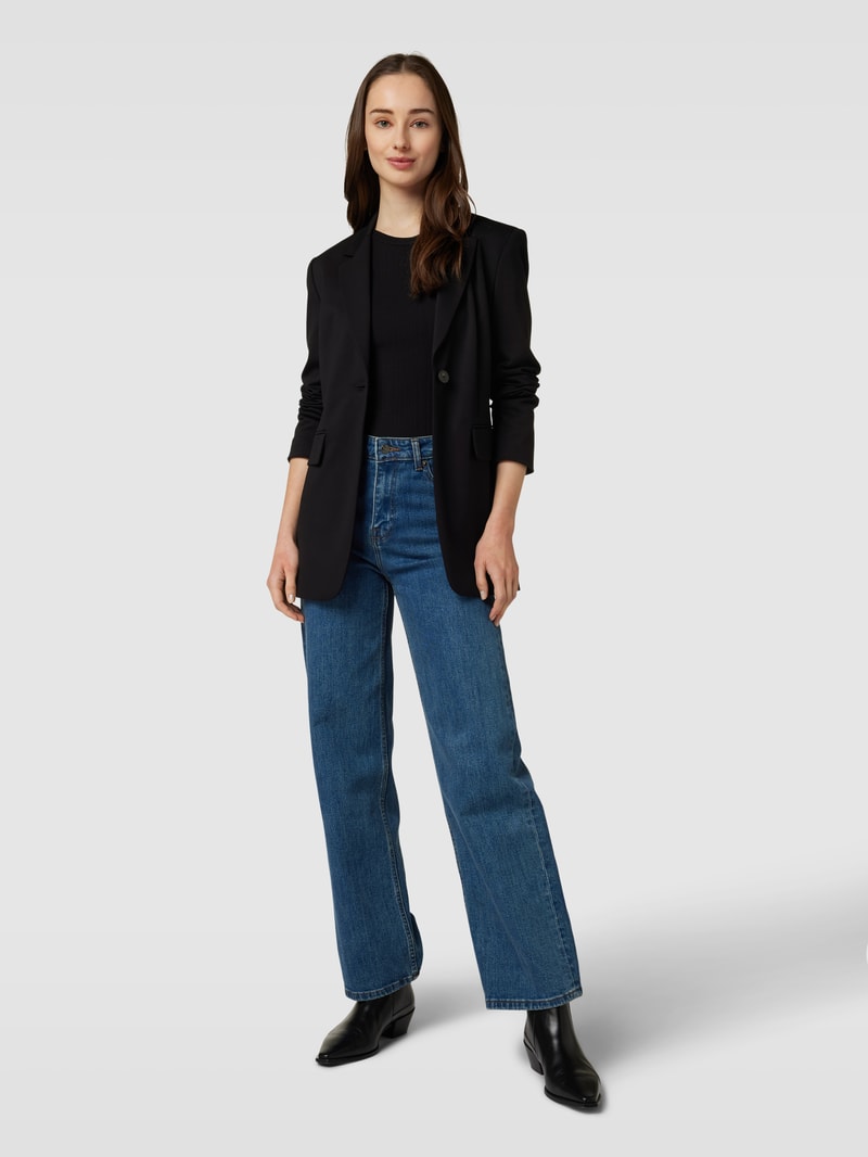 Blazer mit Pattentaschen in schwarz