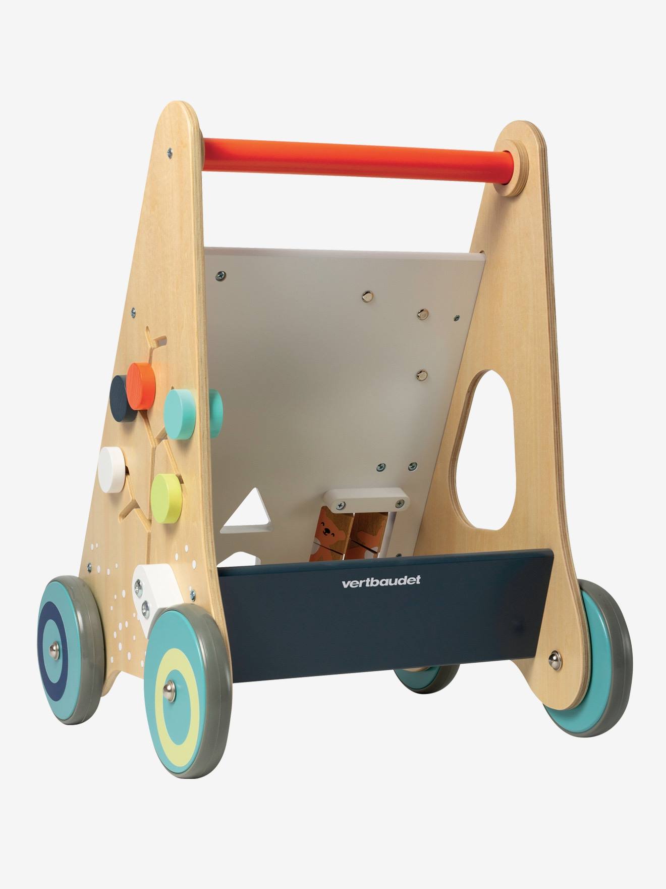 Chariot de marche avec freins en bois FSC® vert