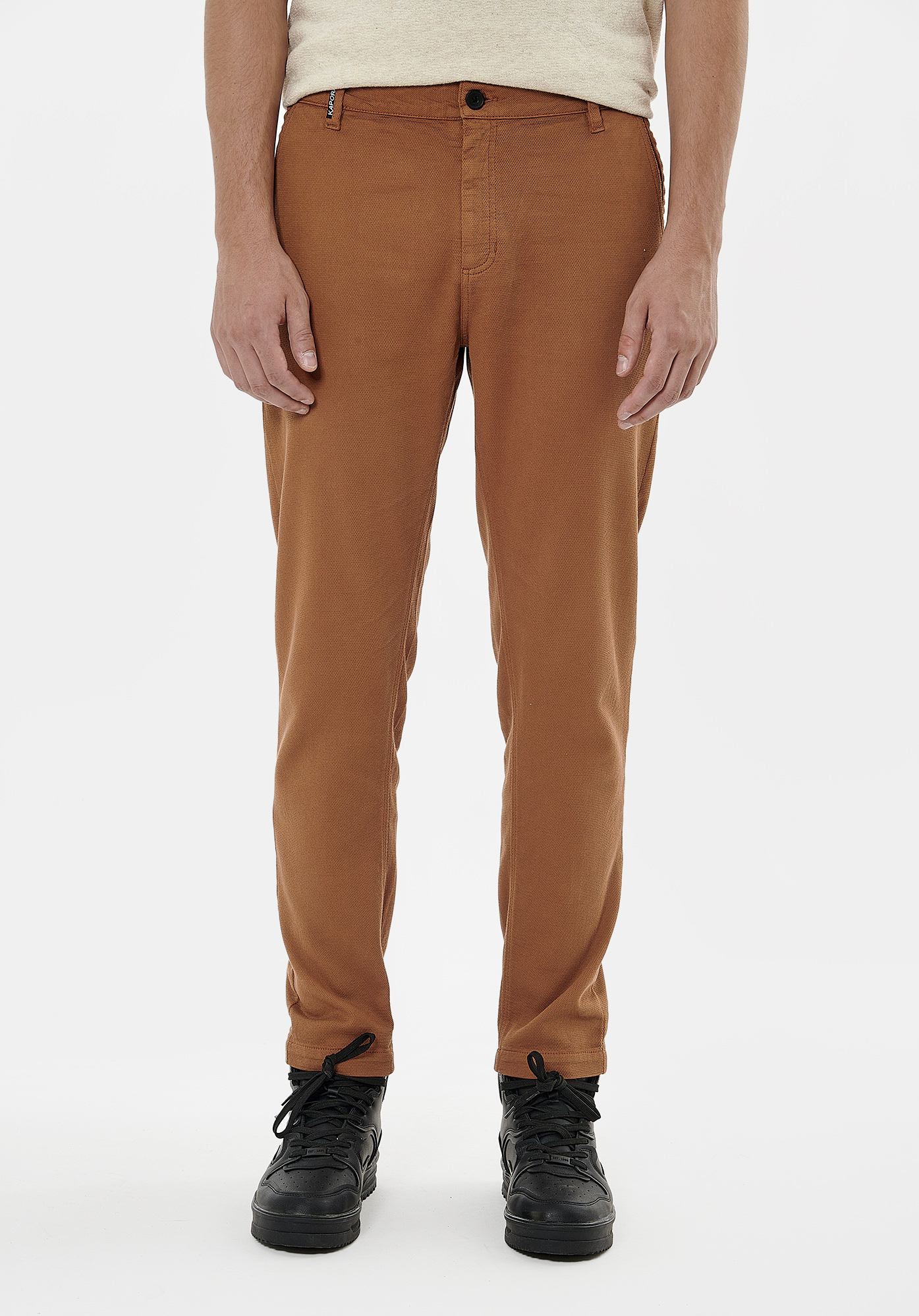 CLEM   Pantalon tapered marron homme