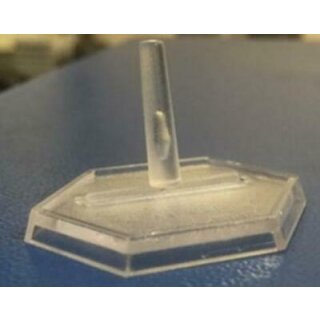 1 Inch Transparent Slotted Hex with Short Hover Peg (10 Bases, 10 Pegs)
