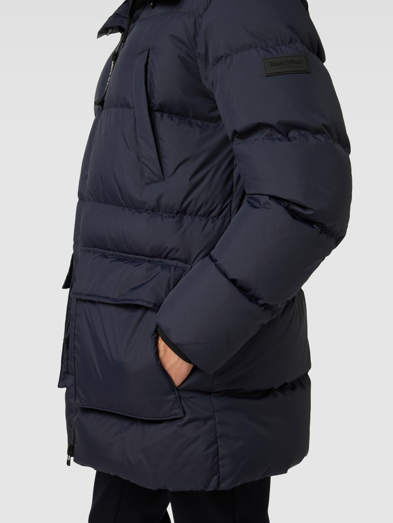 Daunenjacke mit Kapuze in dunkelblau