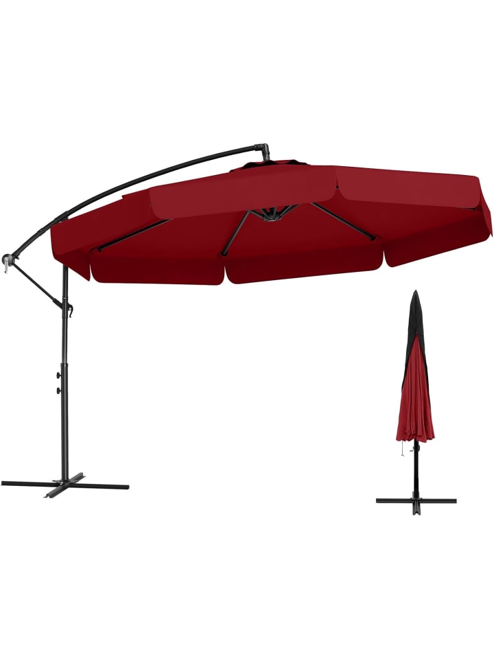 COSTWAY Sonnenschirm 300 cm, inkl. Schutzhülle in Rot günstig kaufen onesize