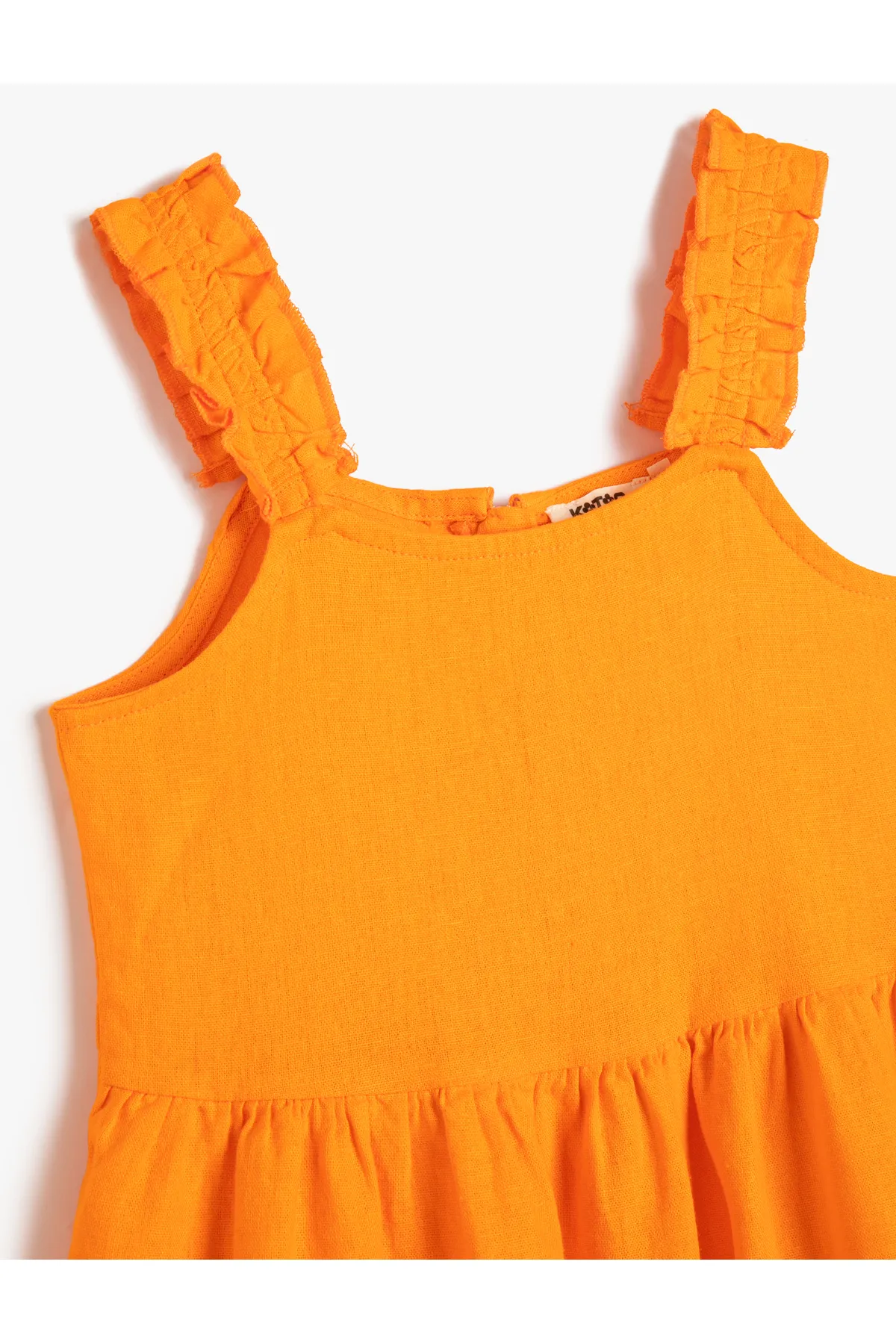 Koton  Schlichtes orangefarbenes langes Mädchenkleid 3skg80075aw