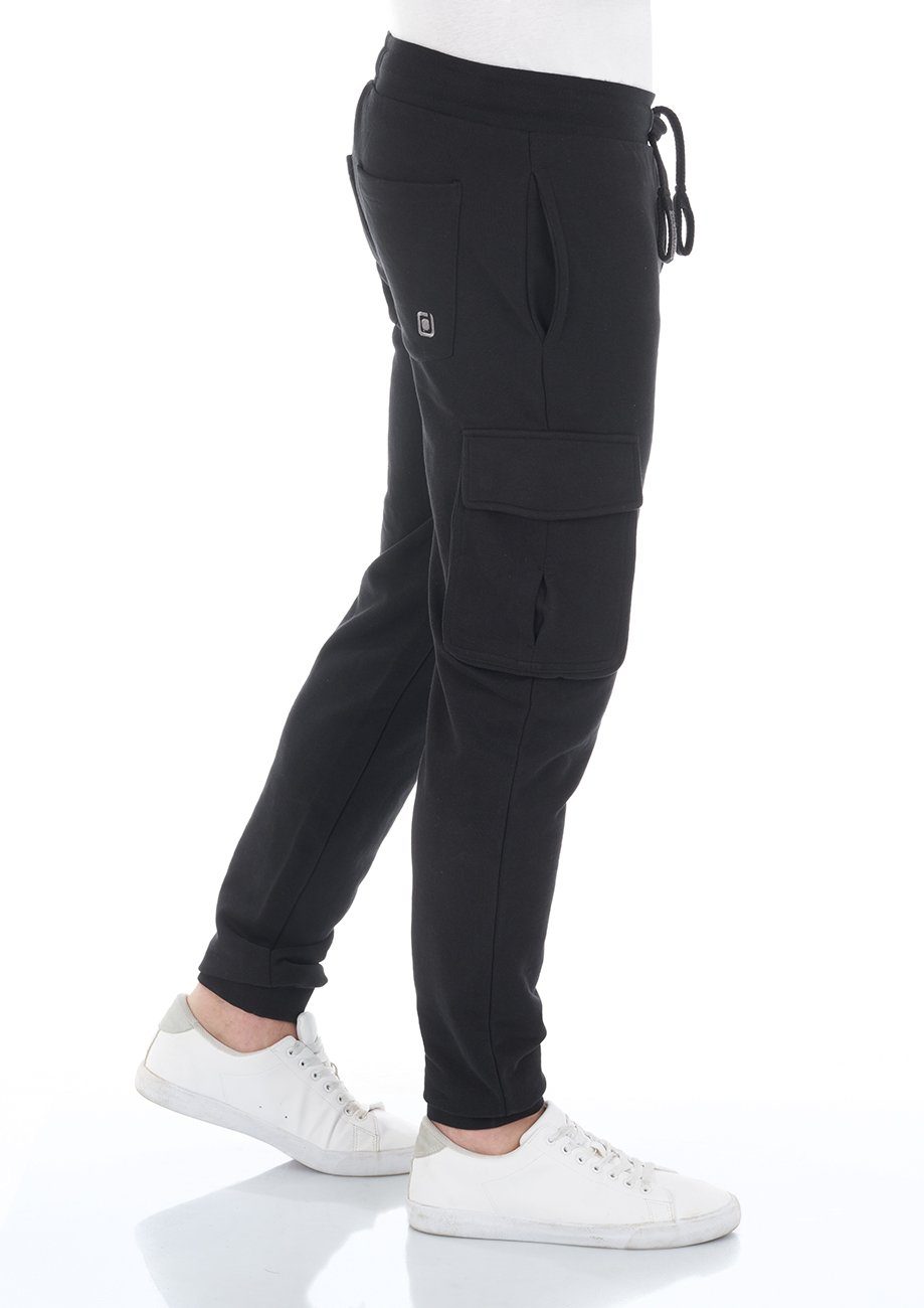 riverso Sweathose Herren Trainigshose RIVLars Slim Fit Jogginghose mit Cargotaschen