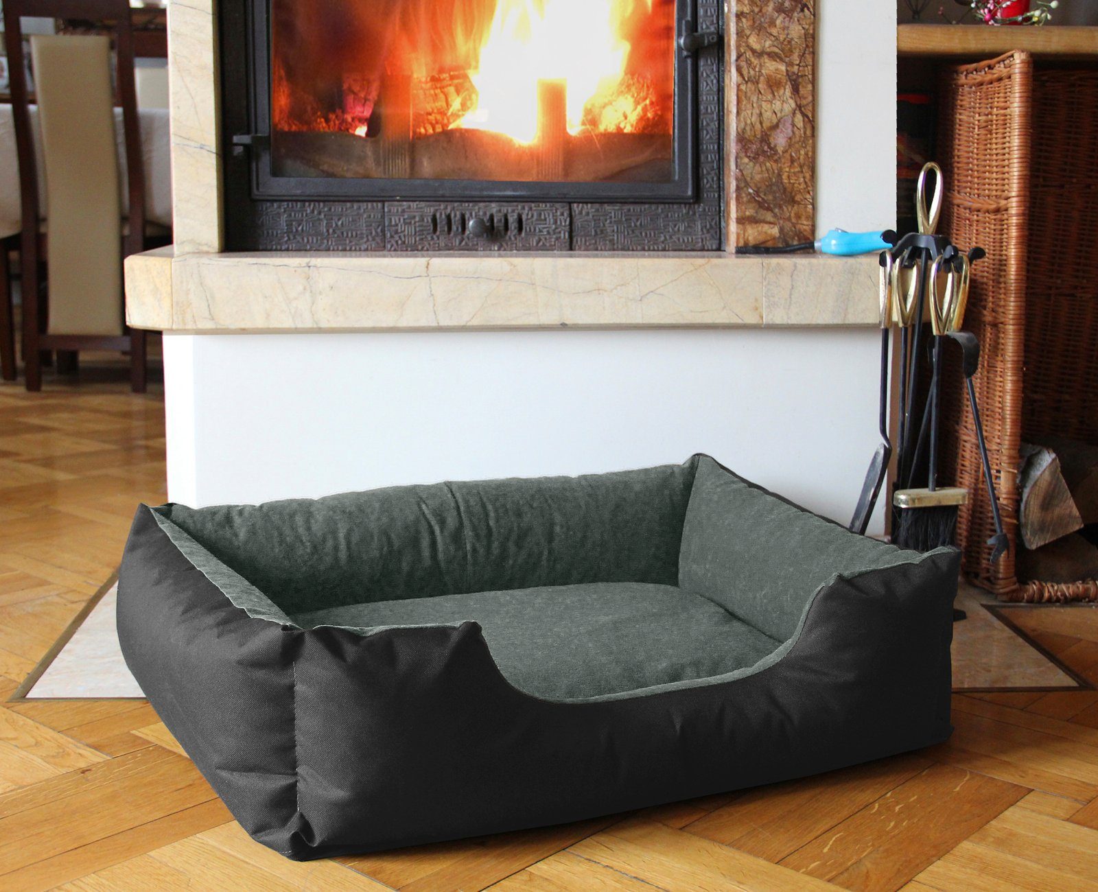 BedDog Hundematte Hundebett LUPI mit Rand, Bezug abnehmbar