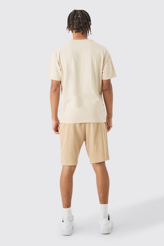 Mittellange Slim-Fit Shorts in Waffeloptik