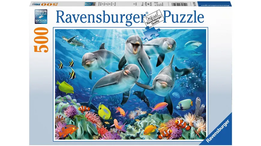 Ravensburger Puzzle - Delfine im Korallenriff, 500 Teile