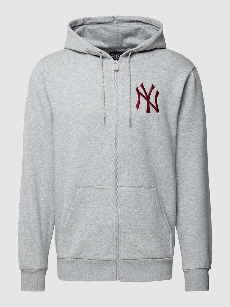 Sweatjacke mit Logo-Stitching Modell 'LEAGUE ESSENTIALS' in hellgrau meliert