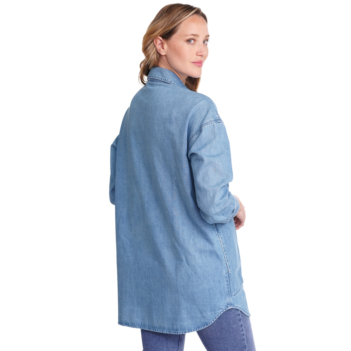 Damen Jeanshemd in Denim-Optik