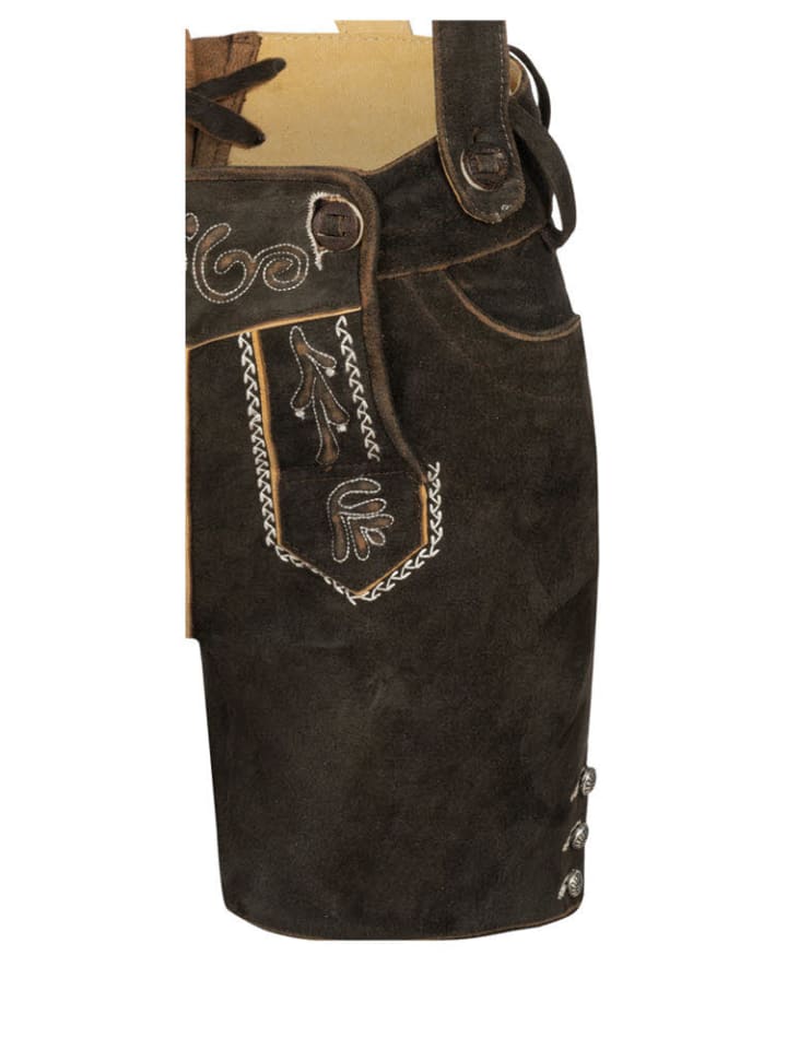 Nübler Lederhose Hotpants Fanny in Altschwarz günstig kaufen