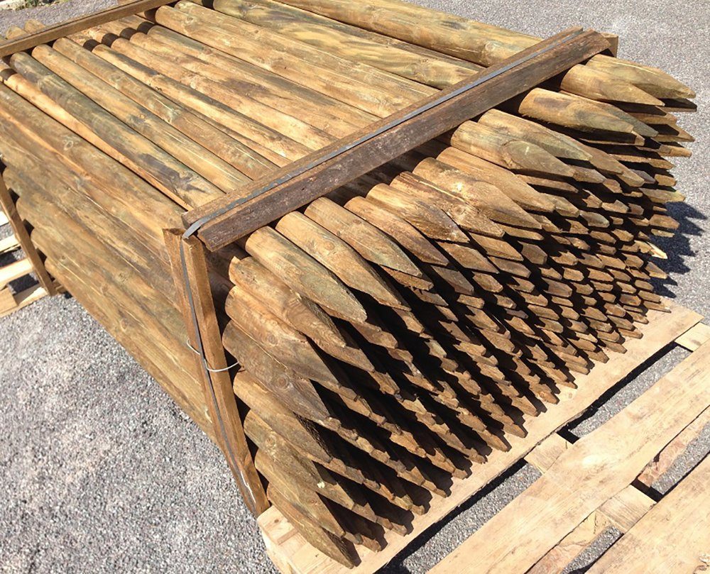 HaGa Zaunpfosten 1Stk HOLZPFAHL 5cm Stärke x 150cm Höhe Pfahl, Baumpfahl Zaunpfahl Zaunbau witterungsbeständig
