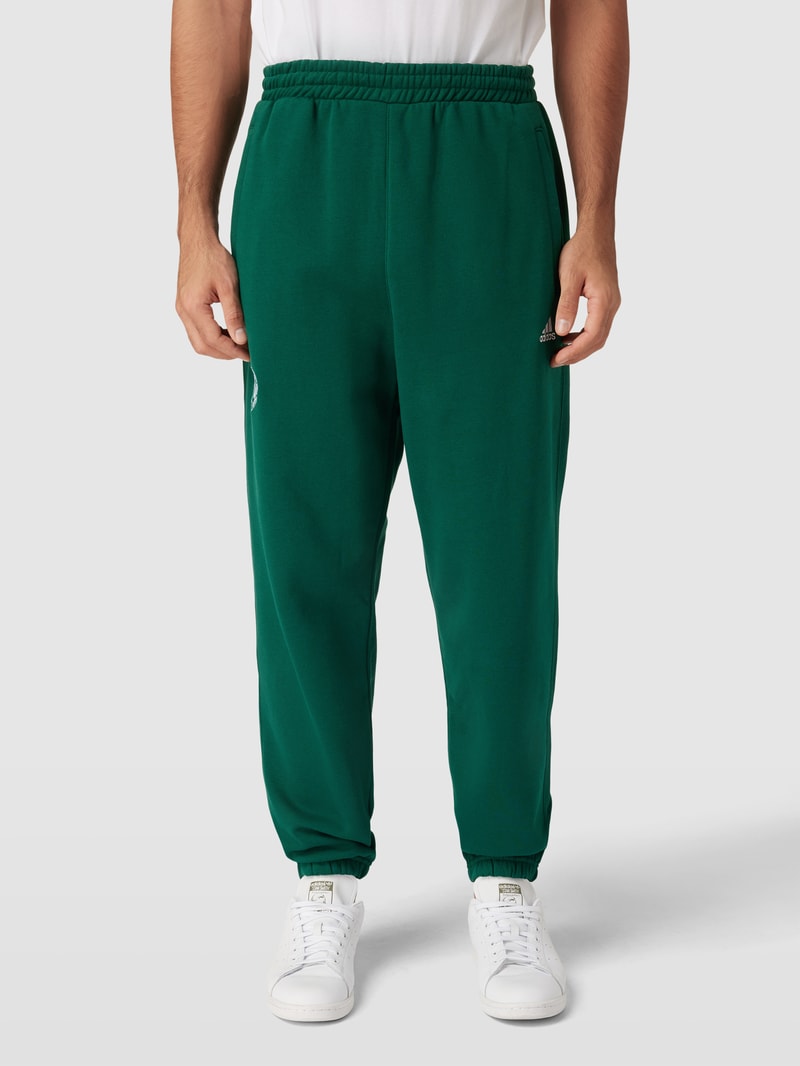 Sweatpants mit elastischem Bund in dunkelgrün