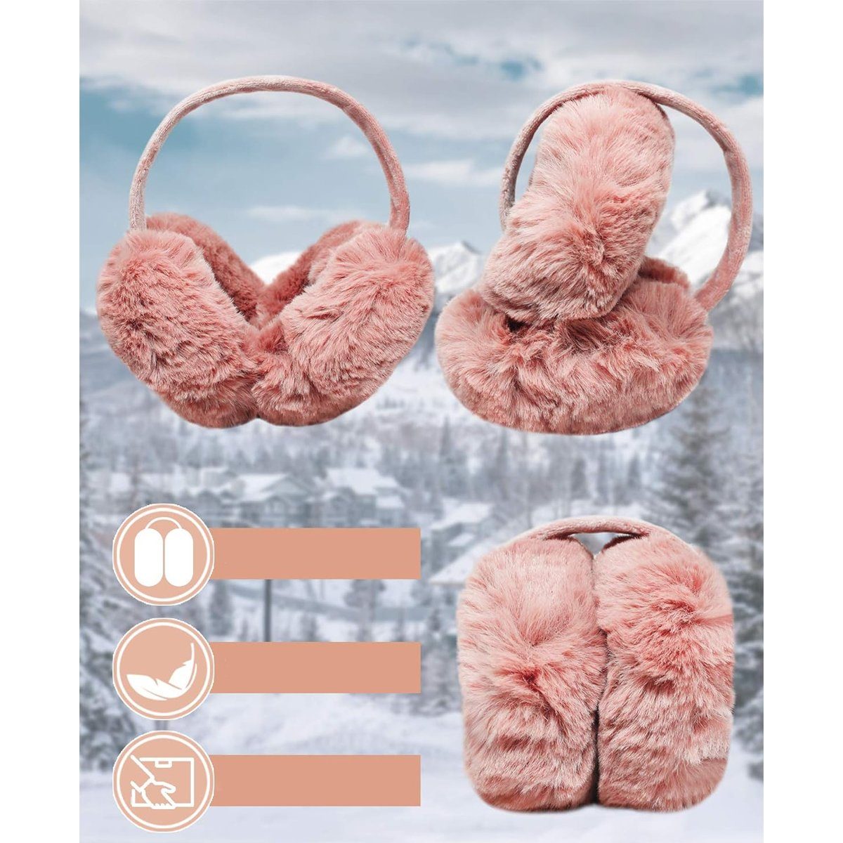 JedBesetzt Ohrenwärmer Winter Ohrenwärmer Faltbare,Warmers Kälteschutz,für Damen Herren