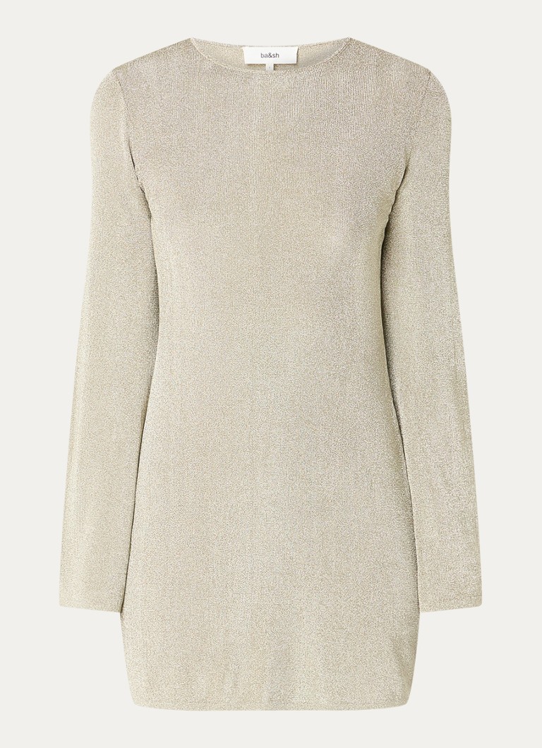 Vestido corto Zulma de ba&sh con inserciones de lúrex y espalda descubierta.