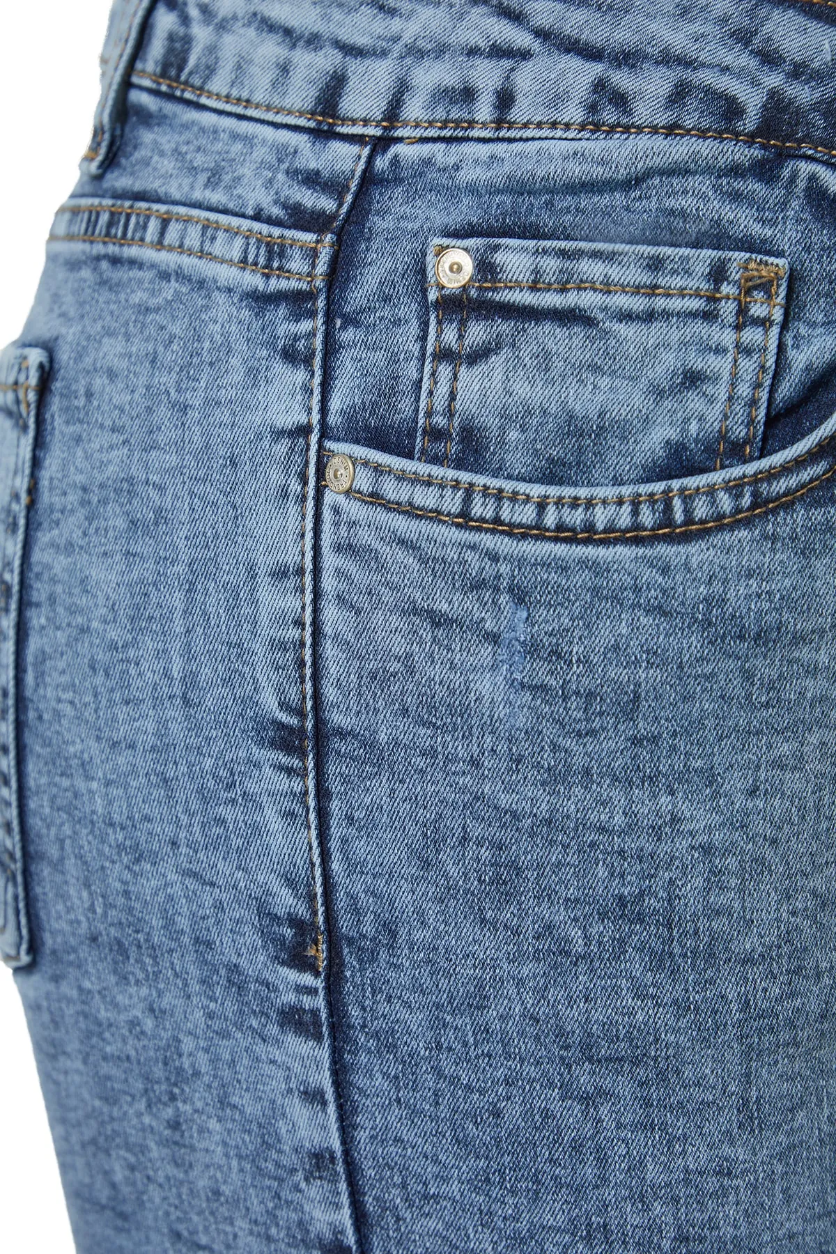 Trendyol Curve  Dunkelblaue, dehnbare Skinny-Shorts und Bermudas mit hoher Taille
