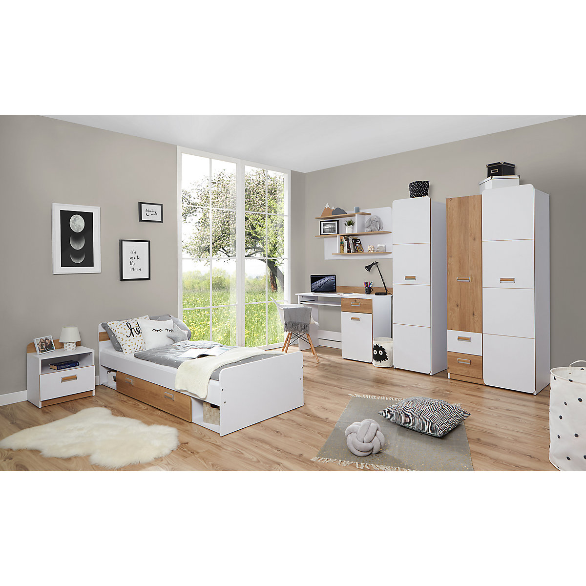 Jugendzimmer Lori 6-teilig weiß