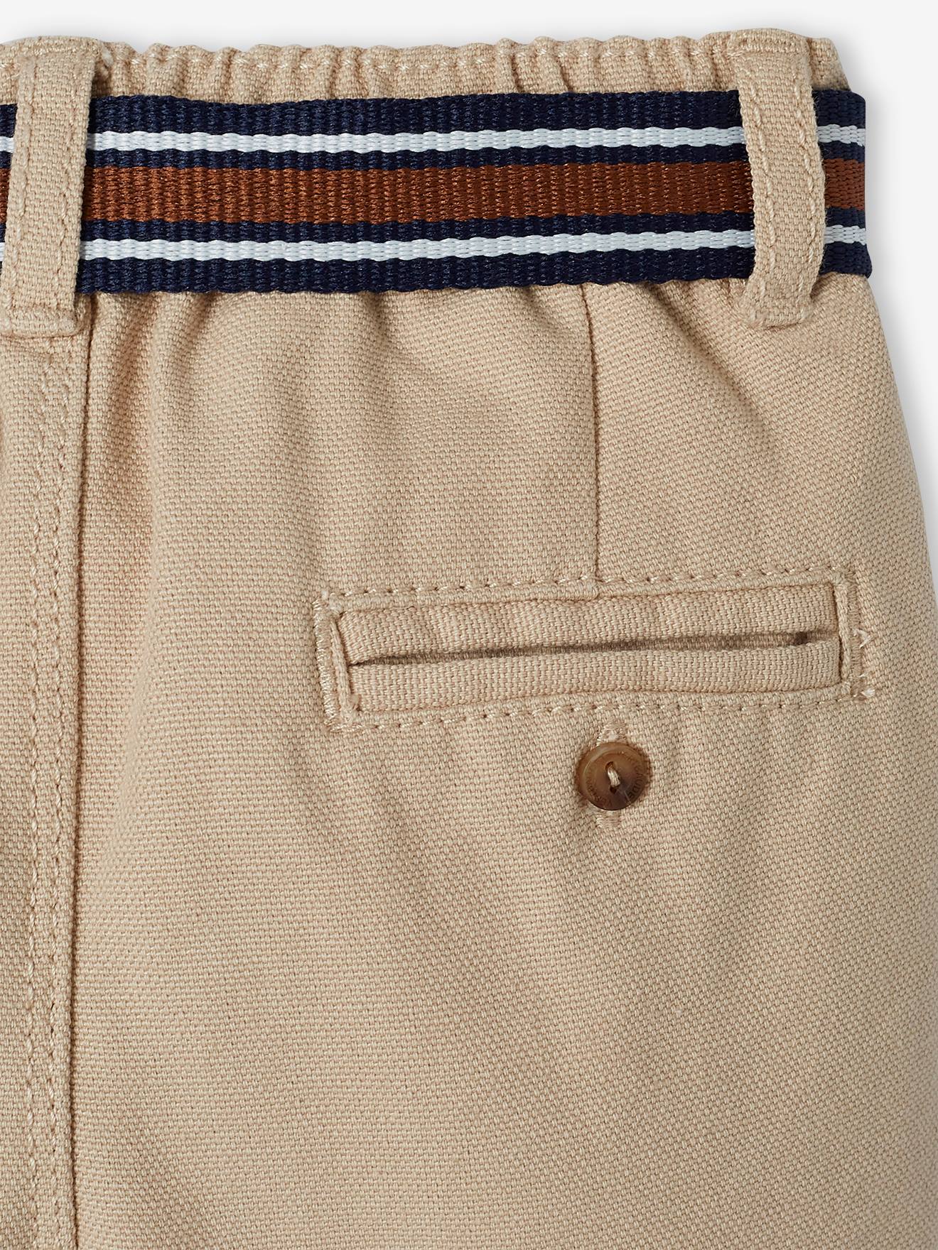Pantalon de cérémonie bébé avec ceinture beige