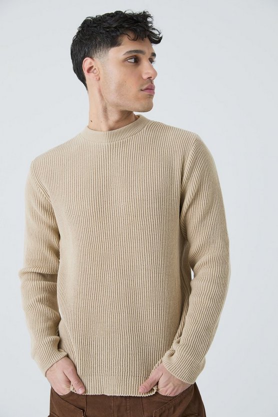Strickpullover in Waffeloptik